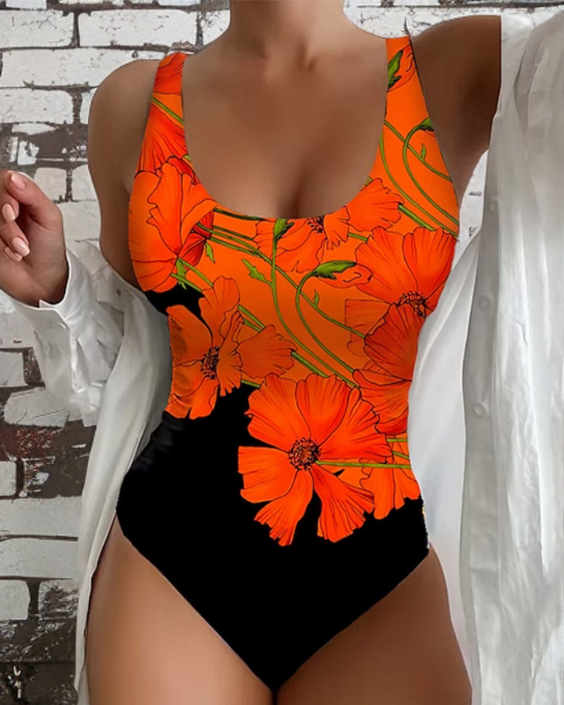 Lūcija - Maillot de Bain Une Pièce Élégant avec Motif Floral