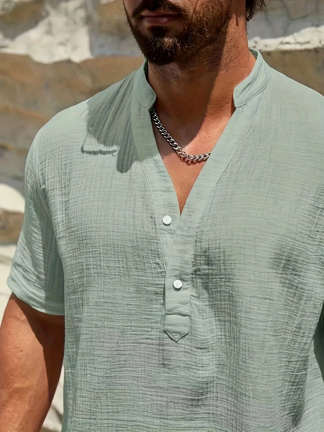 Alain | Chemise d’été élégante à col montant