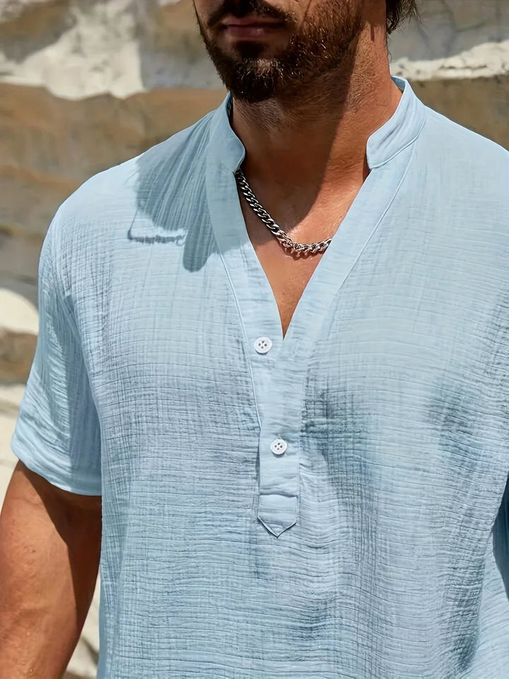 Alain | Chemise d’été élégante à col montant