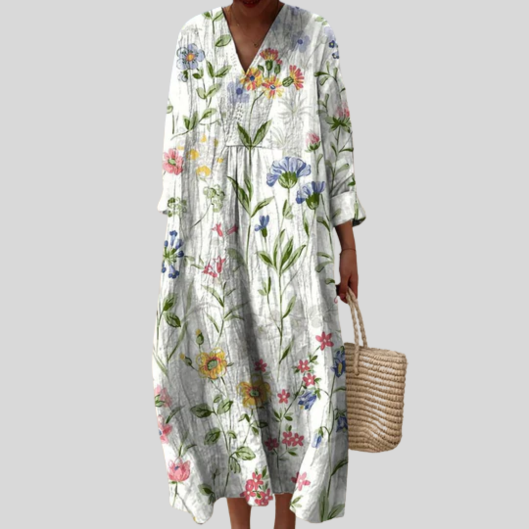 Robe d'été flatteuse avec imprimé