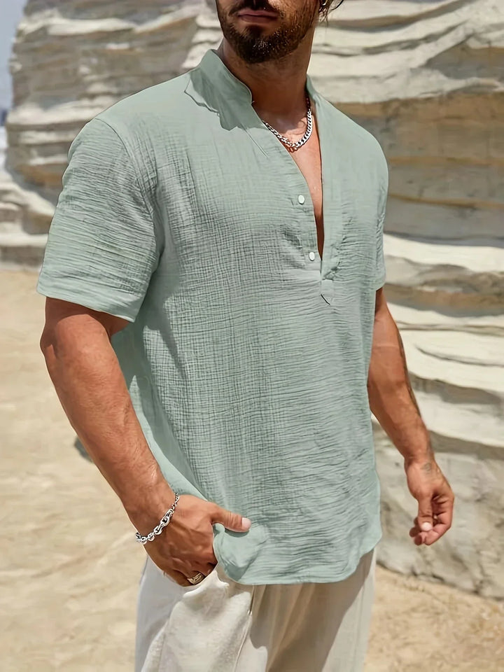 Alain | Chemise d’été élégante à col montant