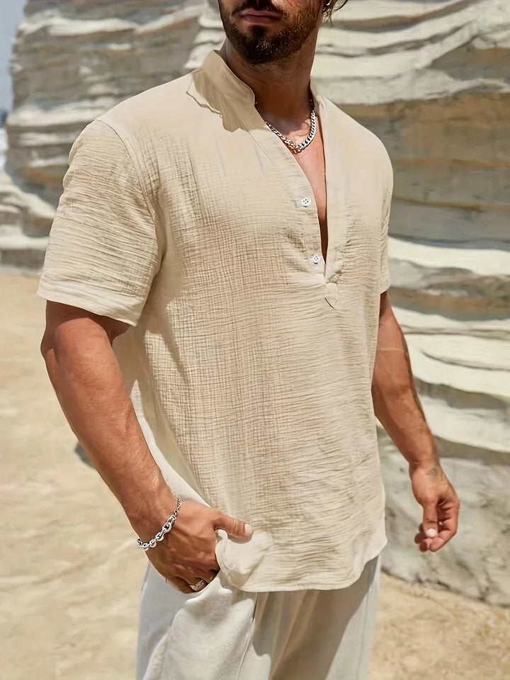 Alain | Chemise d’été élégante à col montant
