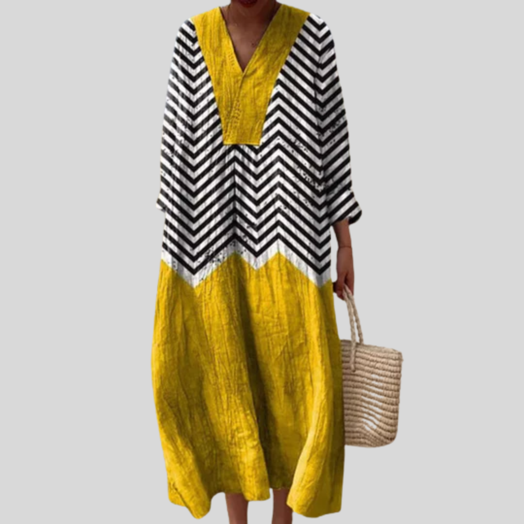 Robe d'été flatteuse avec imprimé