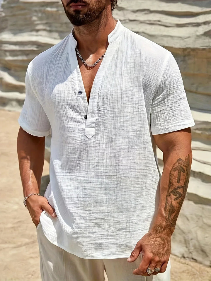 Alain | Chemise d’été élégante à col montant