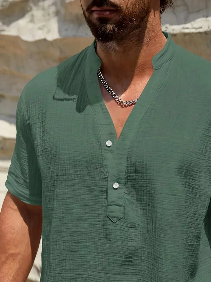 Alain | Chemise d’été élégante à col montant