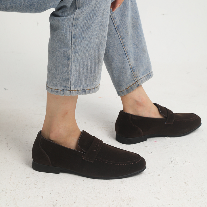 Thierry | Mocassins à brides en daim