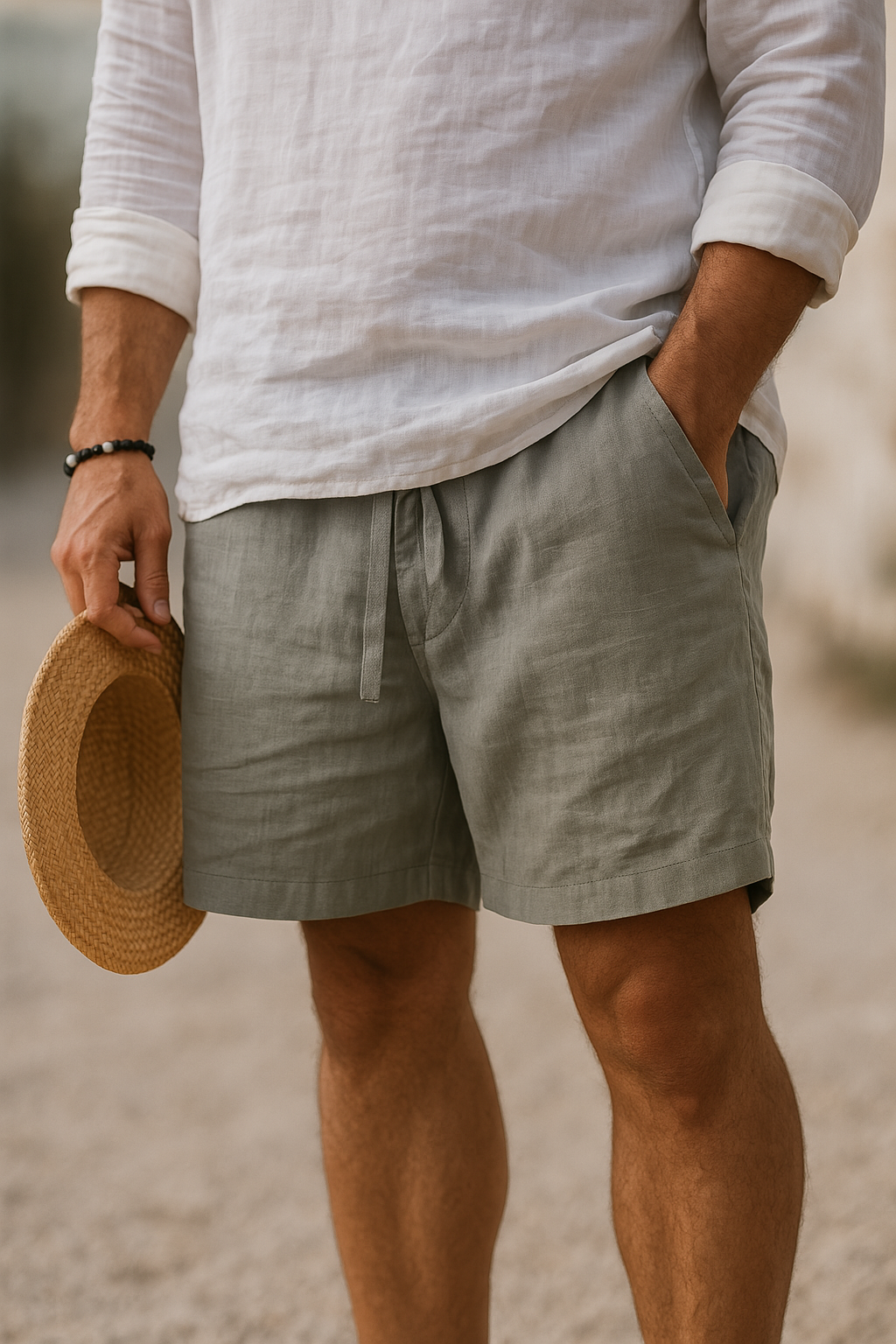 Matthias | Short élégant en lin à taille