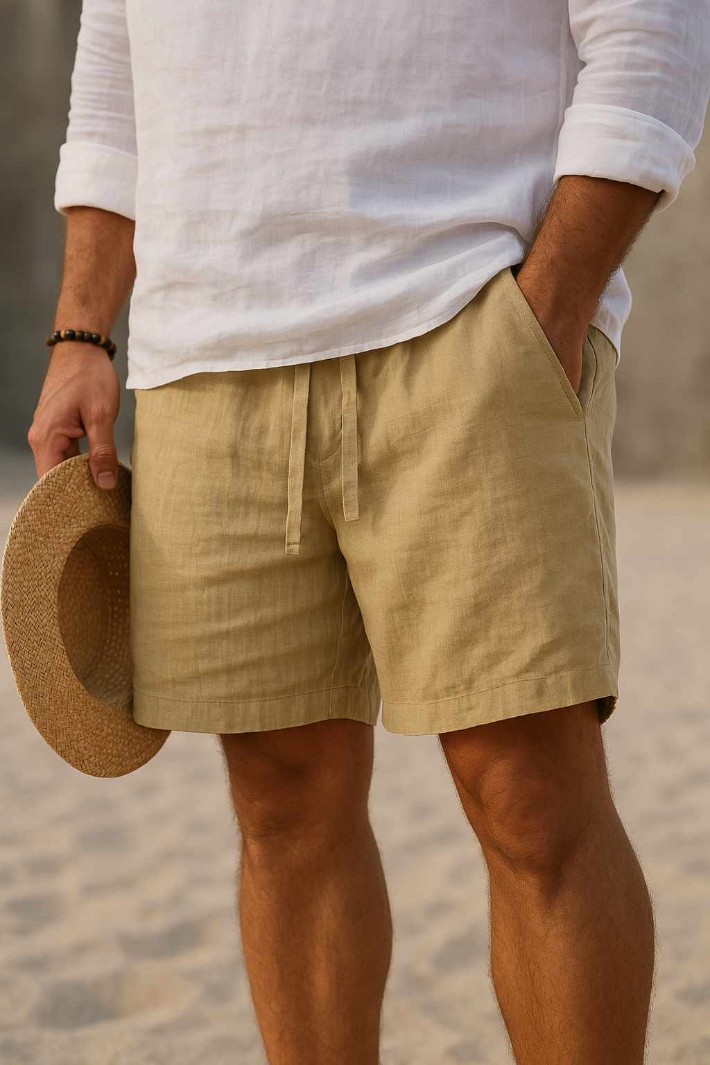 Matthias | Short élégant en lin à taille