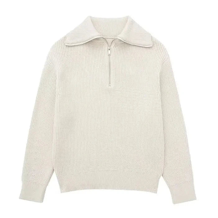 Cassien | Pull zippé rayé