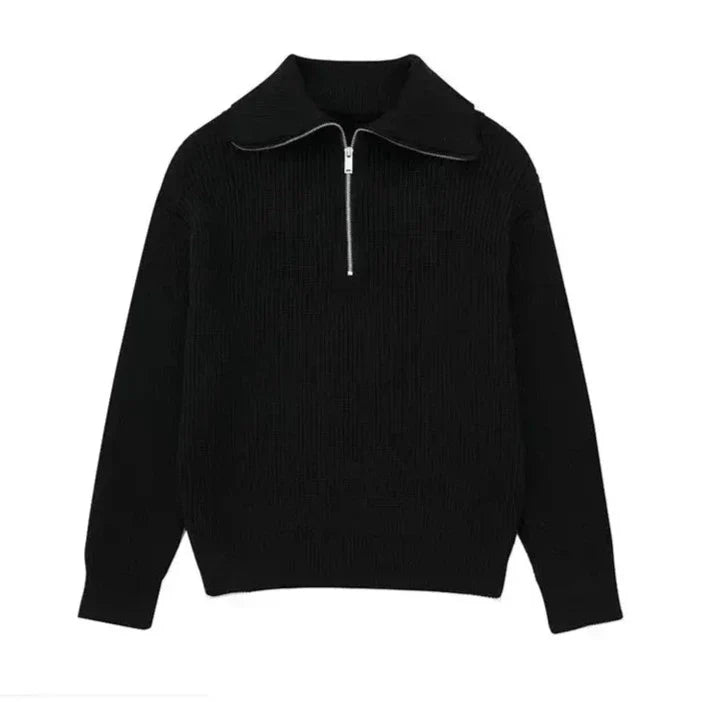 Cassien | Pull zippé rayé