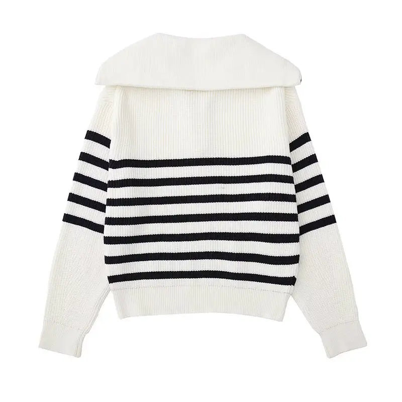 Cassien | Pull zippé rayé