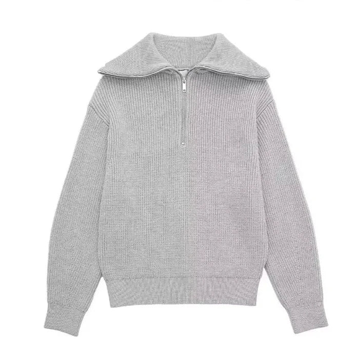 Cassien | Pull zippé rayé