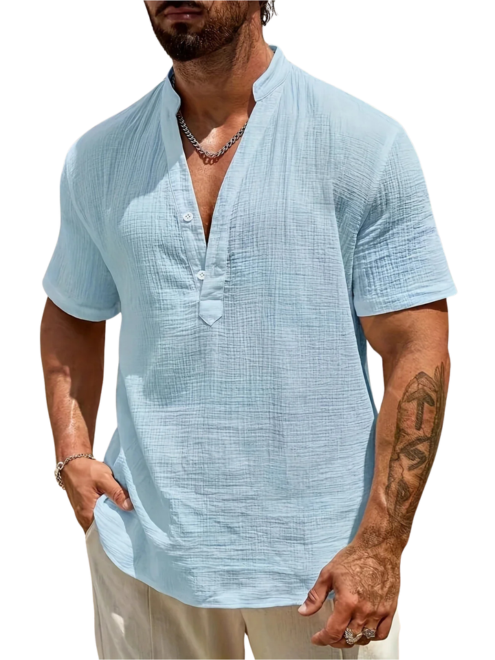 Alain | Chemise d’été élégante à col montant