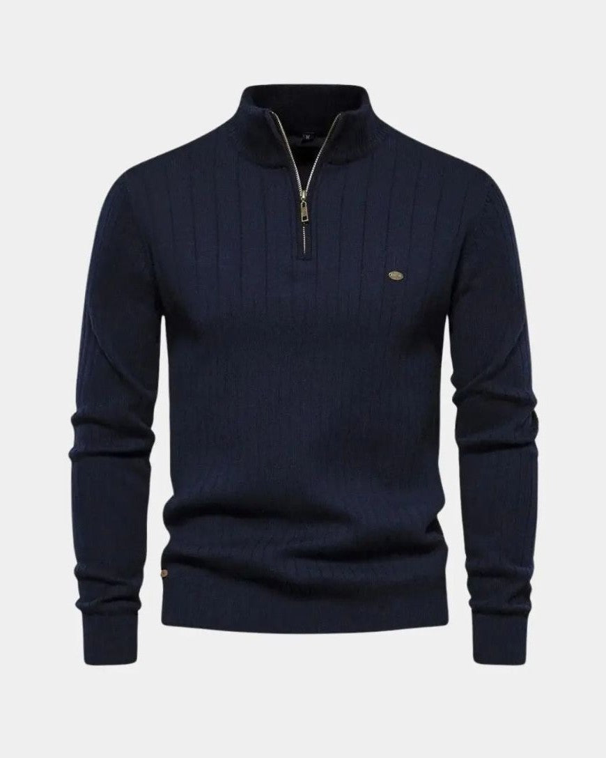 Mikkel | Pull en Coton avec Demi-Zip