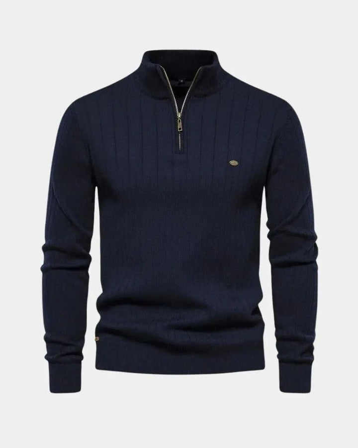 Mikkel | Pull en Coton avec Demi-Zip
