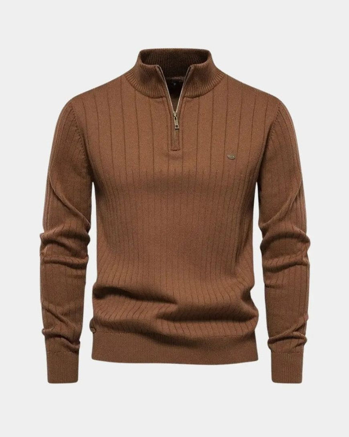 Mikkel | Pull en Coton avec Demi-Zip