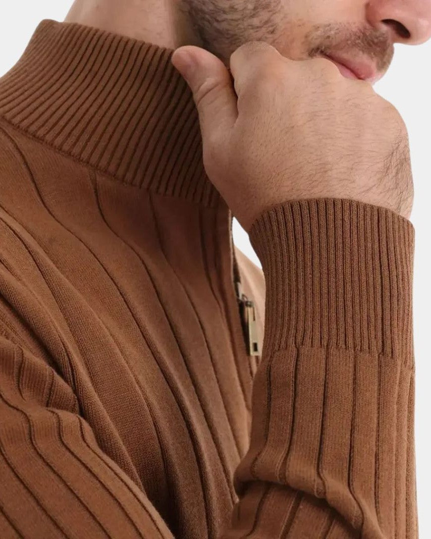 Mikkel | Pull en Coton avec Demi-Zip