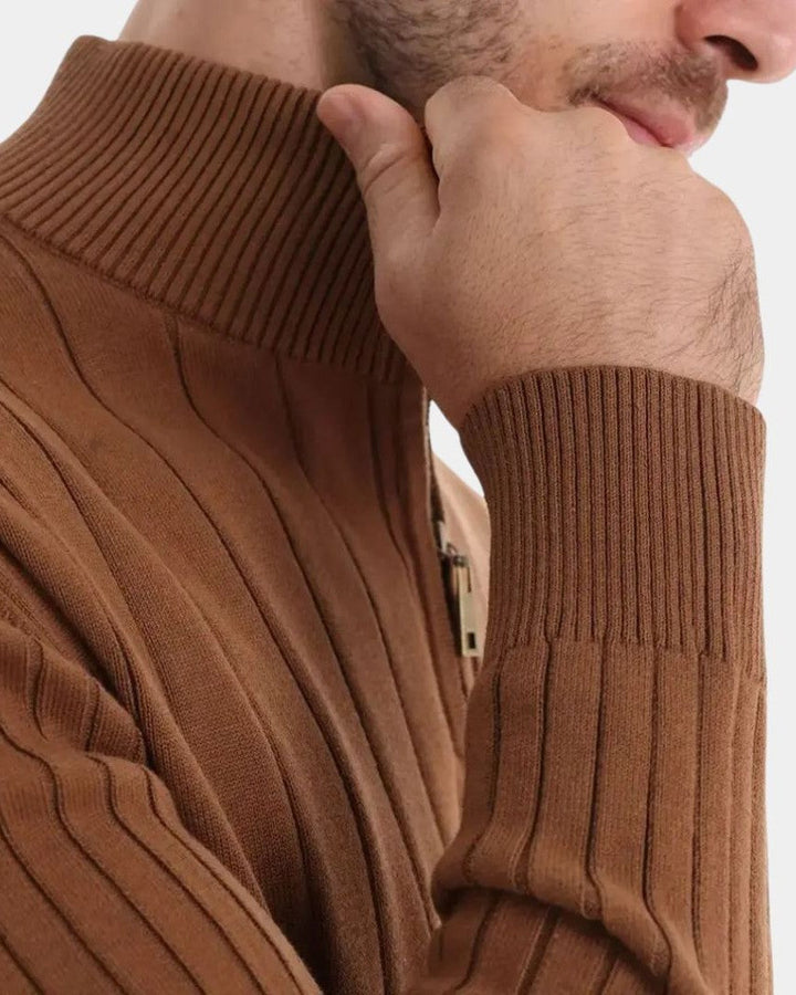 Mikkel | Pull en Coton avec Demi-Zip