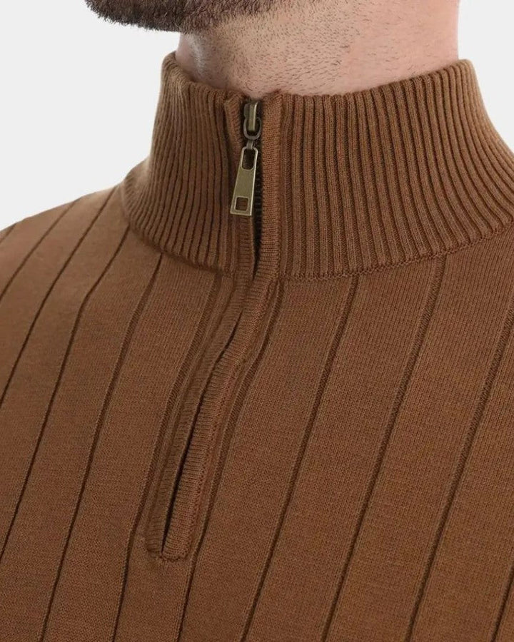 Mikkel | Pull en Coton avec Demi-Zip