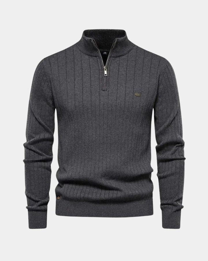 Mikkel | Pull en Coton avec Demi-Zip