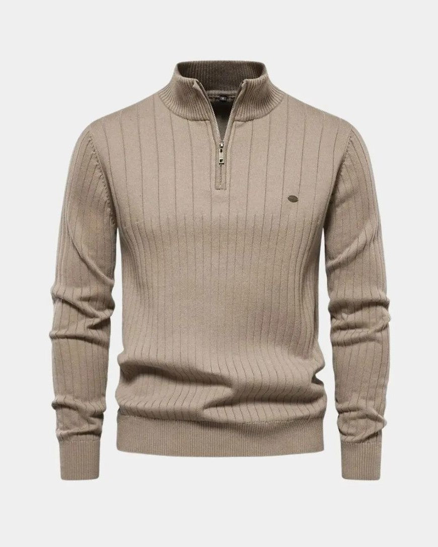Mikkel | Pull en Coton avec Demi-Zip