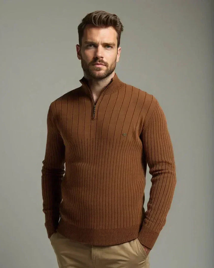 Mikkel | Pull en Coton avec Demi-Zip