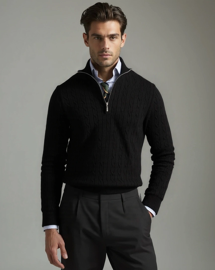 Tobias | Pull avec Zipper et Motif