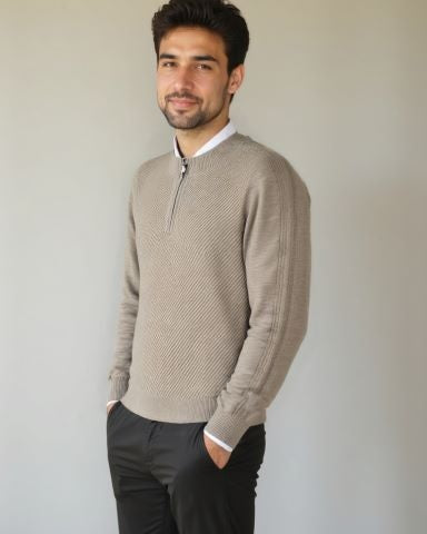 Vilhelm | Pull Basique avec Demi-Zip