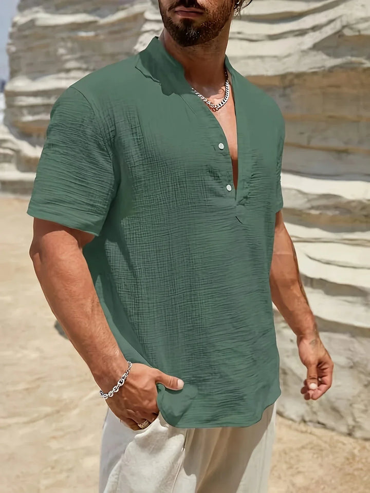 Alain | Chemise d’été élégante à col montant
