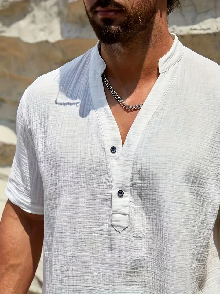 Alain | Chemise d’été élégante à col montant
