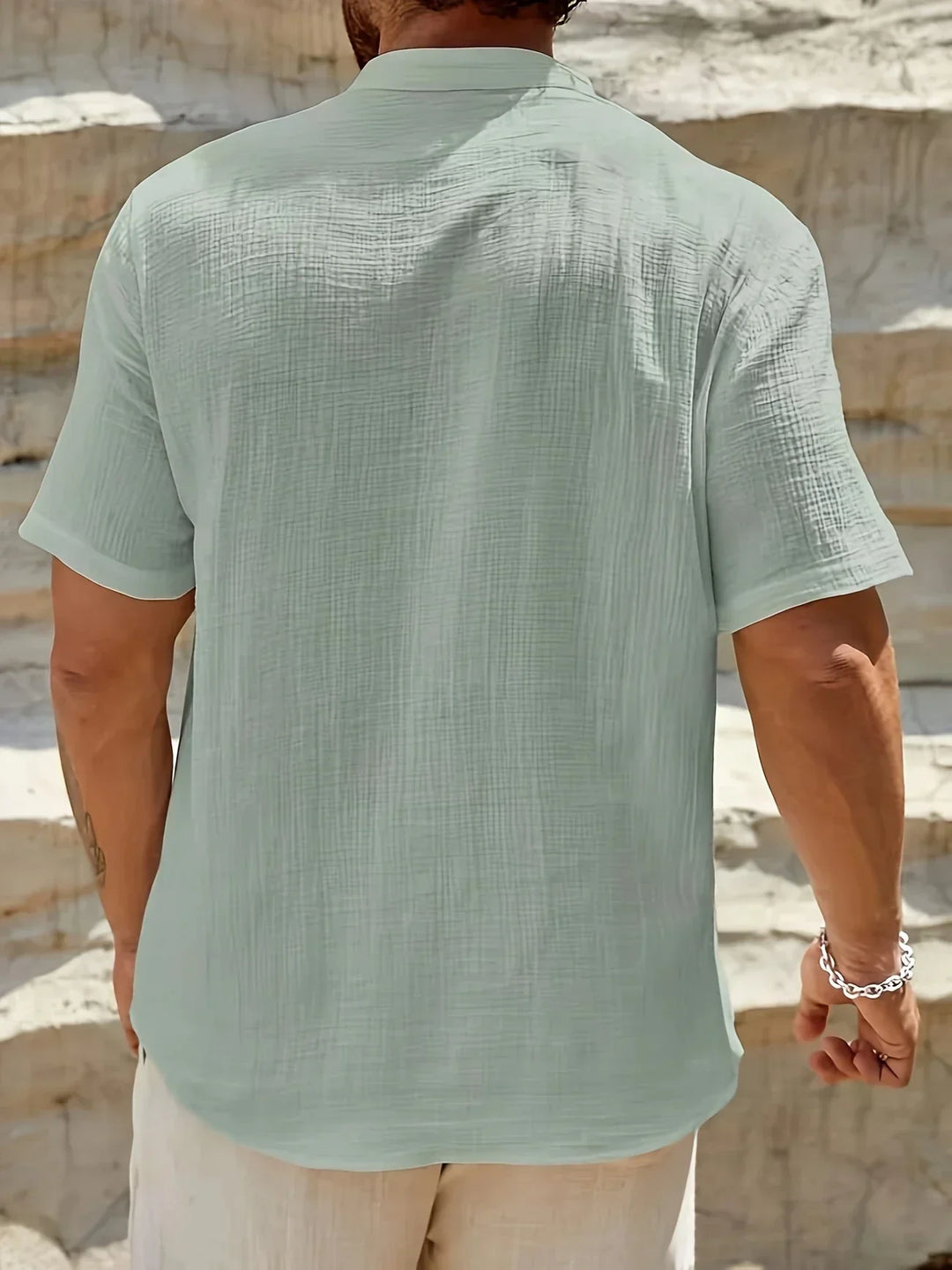 Alain | Chemise d’été élégante à col montant