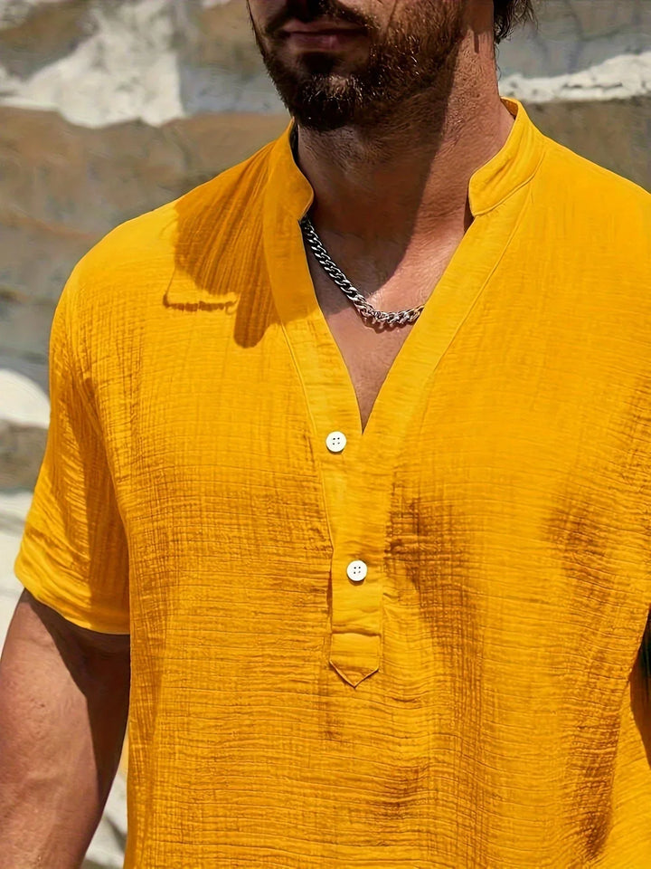 Alain | Chemise d’été élégante à col montant