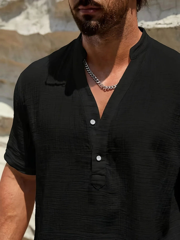 Alain | Chemise d’été élégante à col montant