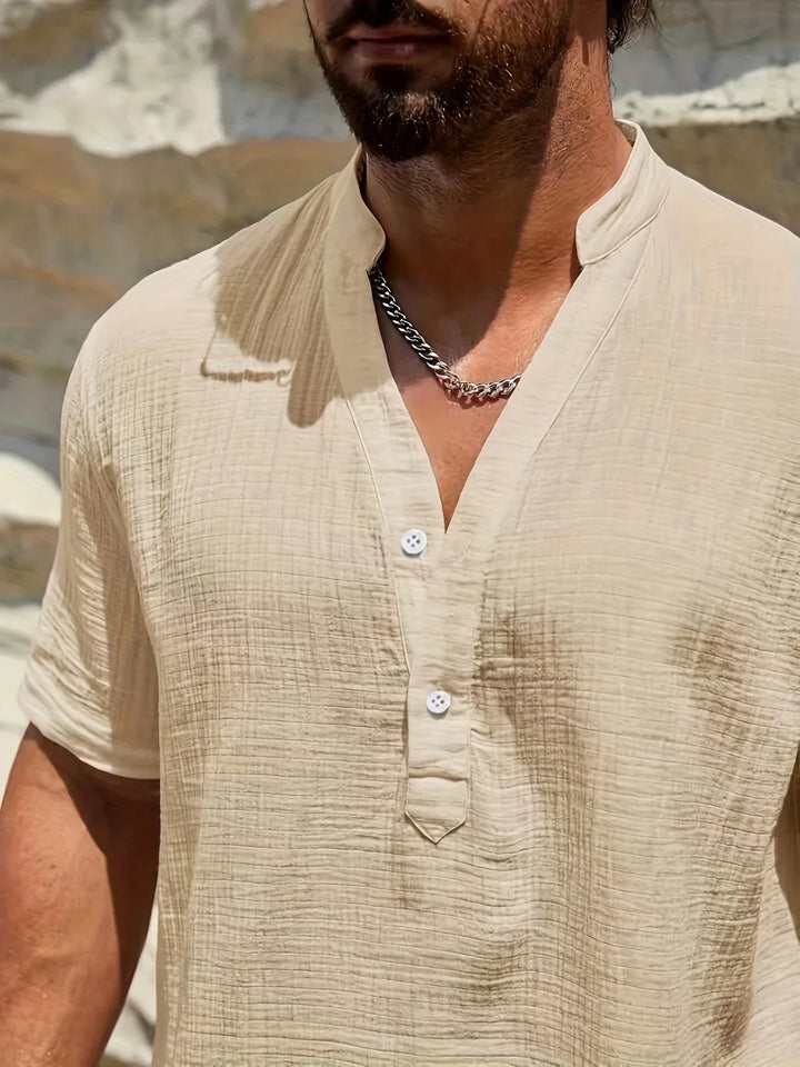 Alain | Chemise d’été élégante à col montant