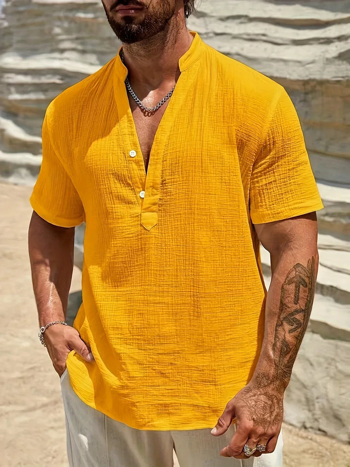 Alain | Chemise d’été élégante à col montant